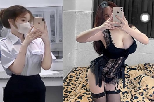 Em học sinh mặc áo trắng quyến rũ